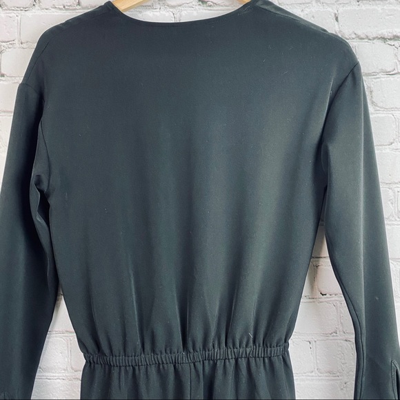 H&M Long Sleeve Black Pant V-Neck Jumpsuit 2 - Picture 8 of 10